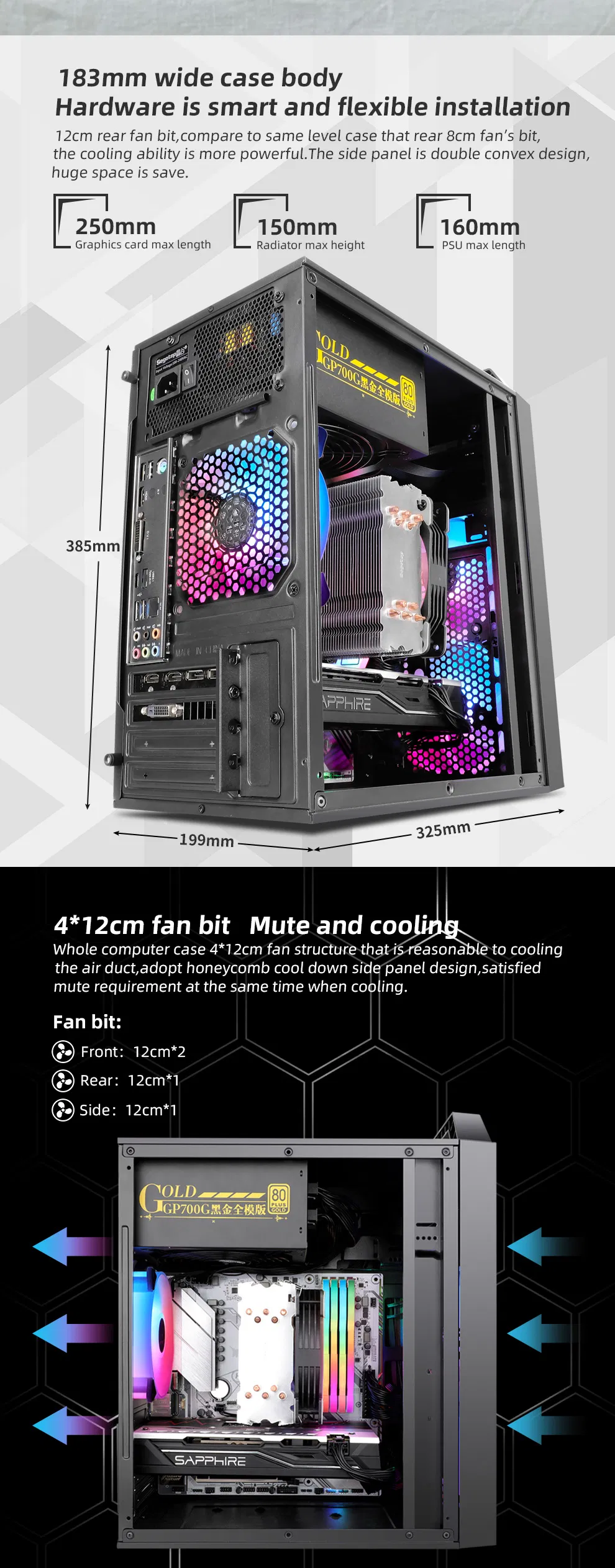 Segotep-Wholesale-Germany- Iran-Madrid Agent-Rear 12cm Fan-Optical Drive Bits 5.25inch-USB3.0-Matx PC Computer Casing-Cases