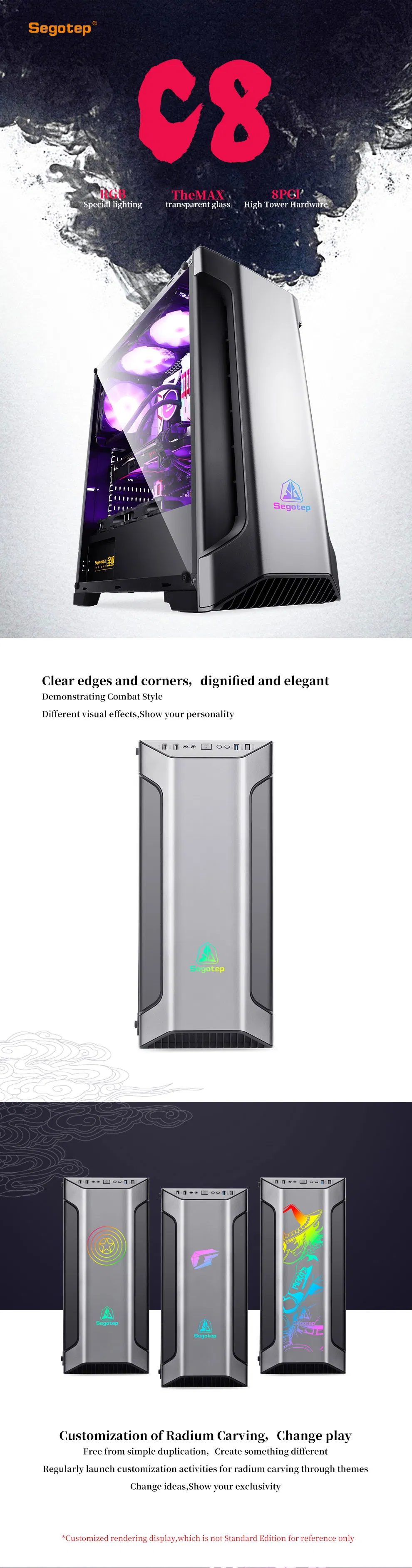 Segotep Zack Tempered Glass Window, a-RGB, Computer PC Gaming Case