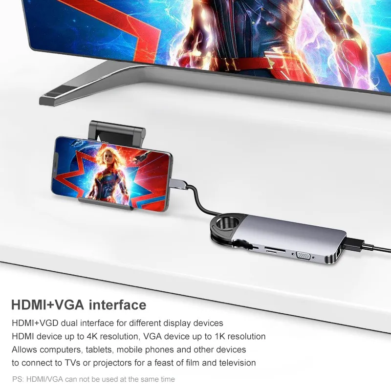 USB 3.0 10 in 1 Adapter Premium USB -C Hub