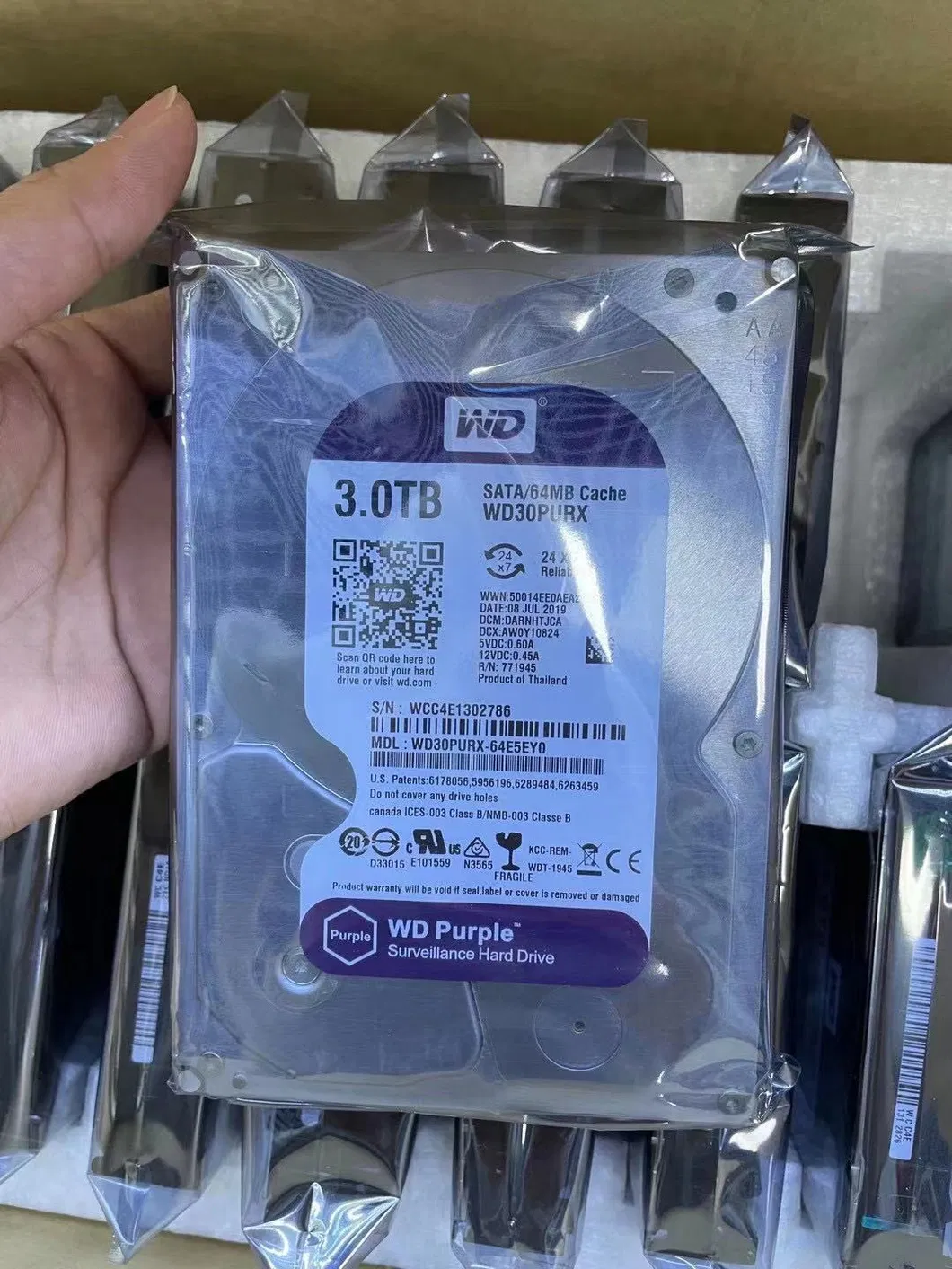 Wd Purple 8tb HDD 7200rpm 256MB Buffer SATA 6GB/S 3.5" HDD Wd Purz Surveillance Hard Drive