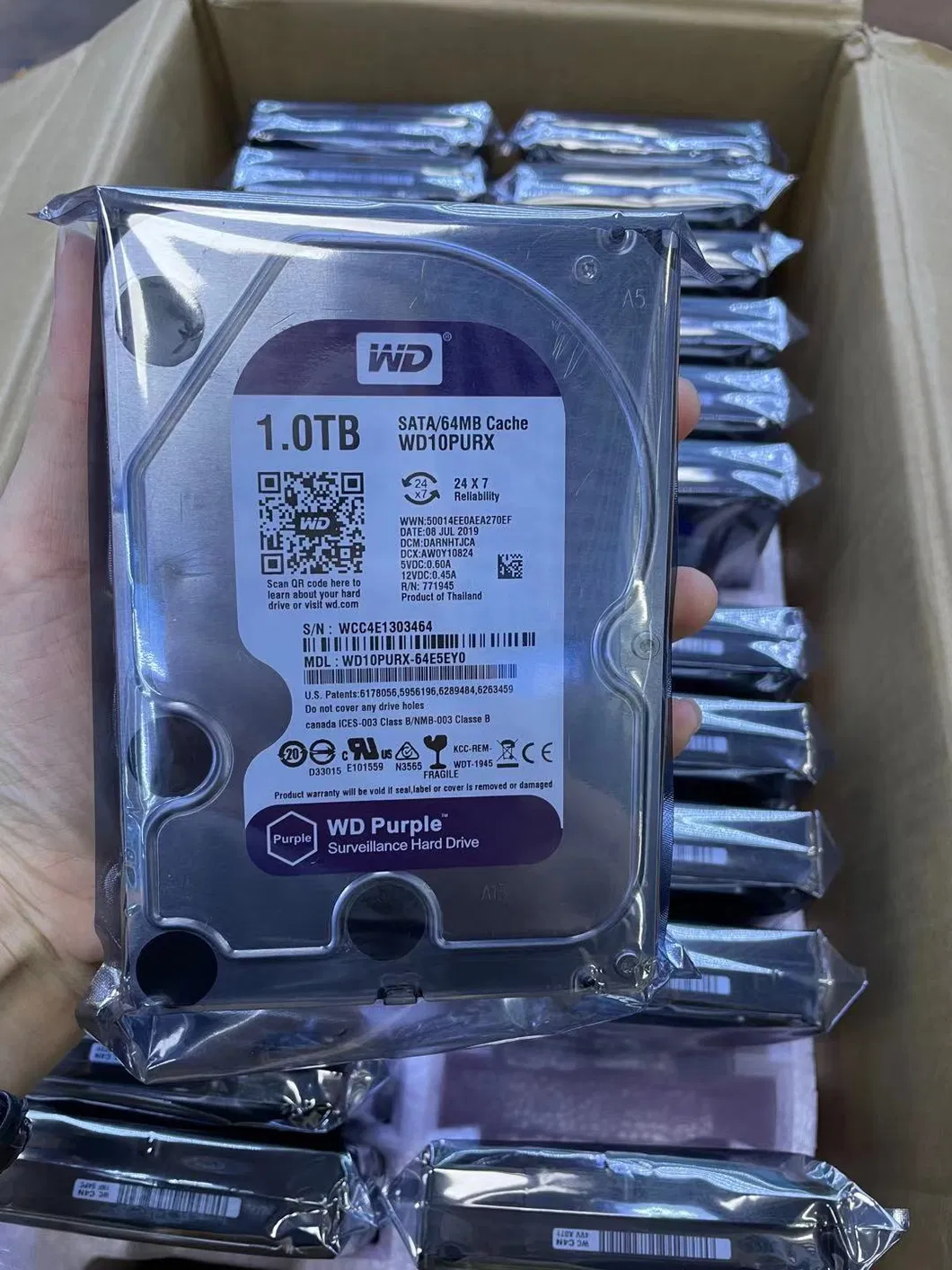 Wd Purple 8tb HDD 7200rpm 256MB Buffer SATA 6GB/S 3.5" HDD Wd Purz Surveillance Hard Drive
