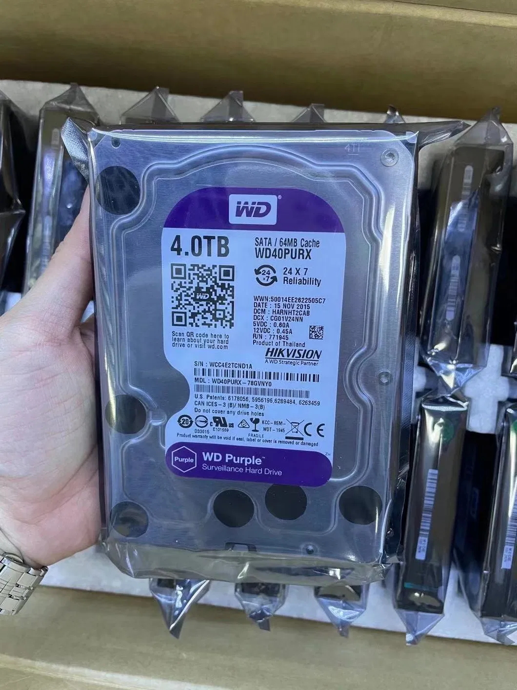 Wd Purple 8tb HDD 7200rpm 256MB Buffer SATA 6GB/S 3.5" HDD Wd Purz Surveillance Hard Drive